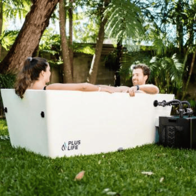 PlusLife Ice Bath in use by two people