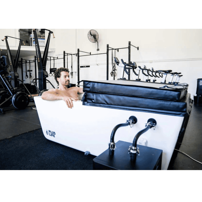 PlusLife Commercial Ice Bath in use with Lid